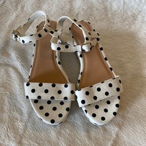 NWOT Polka Dot Wedge Sandals